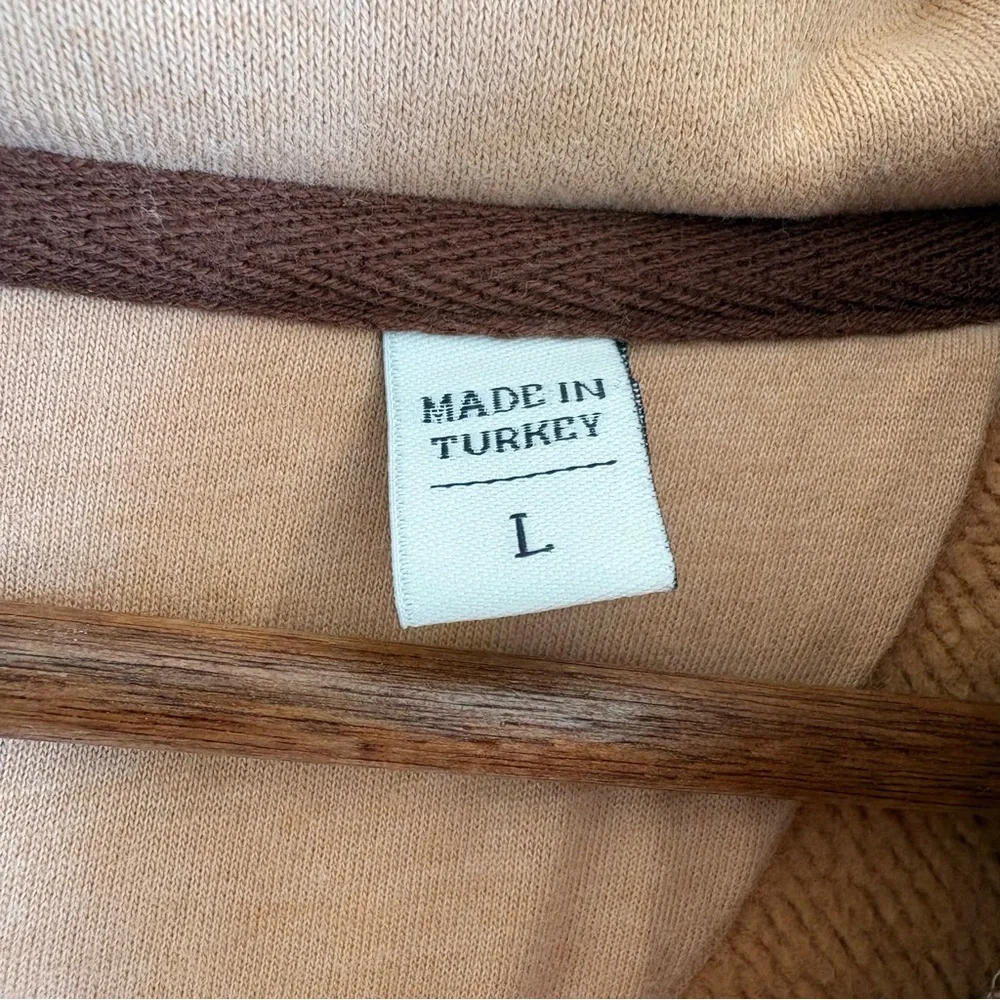 Wanakome Colorblock Hoodie in Tan, Blush Pink & Mint‎ - Large